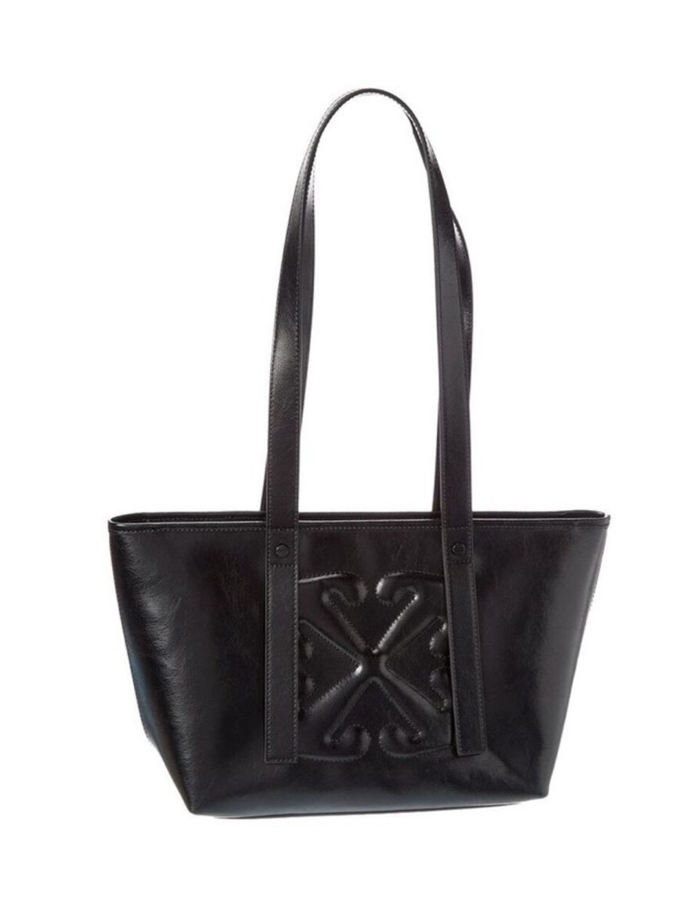 OFF-WHITE CLASSIC DAY OFF SMALL EAST WEST LEATHER TOTE